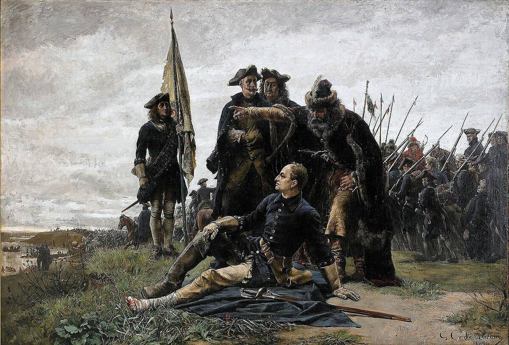 Karl XII und Ivan Mazepa nach der Schlacht von Poltawa 1709